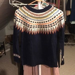 Navy Fair Isle sweater. Small